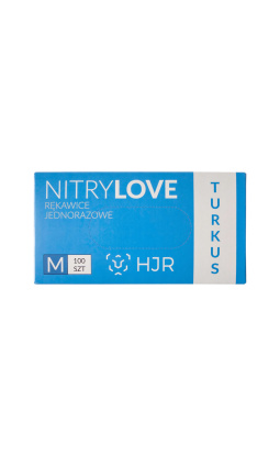 Nitrylove Turkus L 100szt - niebieskie rękawice jednorazowe nitrylowe - 1