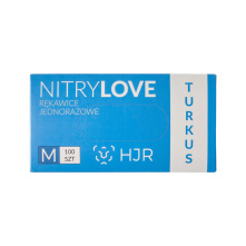 Nitrylove Turkus M 100szt - niebieskie rękawice jednorazowe nitrylowe - 1